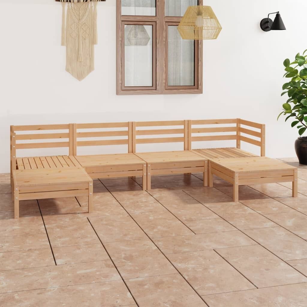 6 Piece Garden Lounge Set Solid Pinewood 6 Piece Garden Lounge Set Solid Pinewood