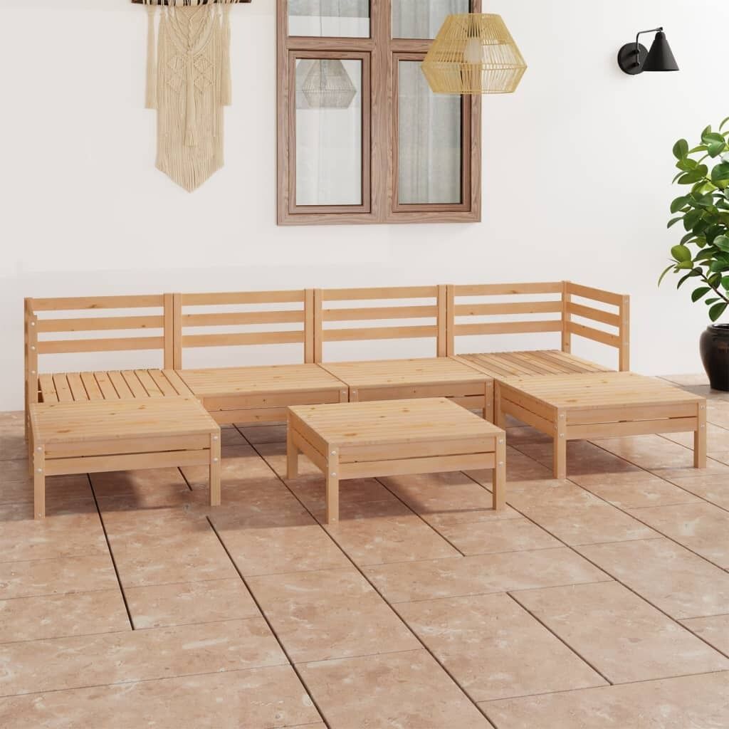 7 Piece Garden Lounge Set Solid Pinewood 7 Piece Garden Lounge Set Solid Pinewood