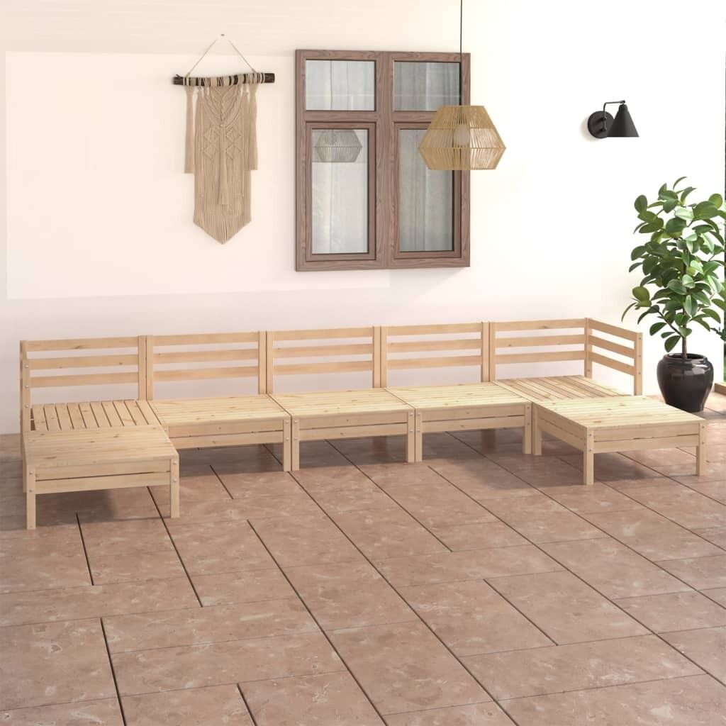 7 Piece Garden Lounge Set Solid Pinewood 7 Piece Garden Lounge Set Solid Pinewood