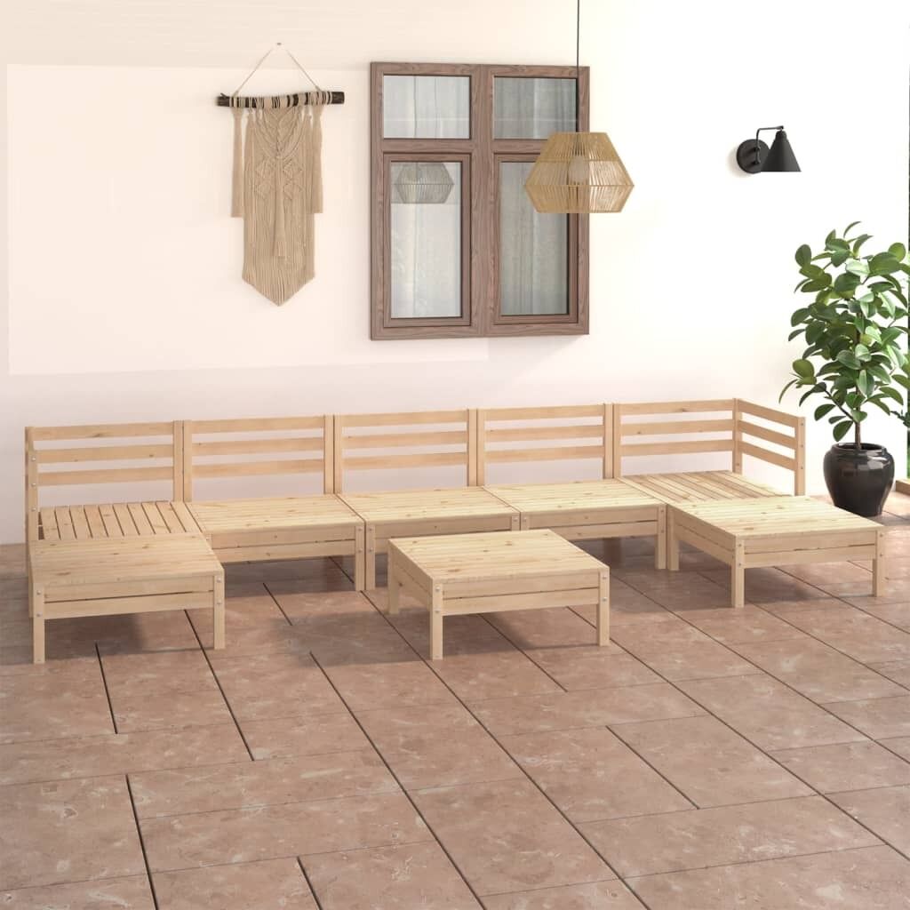 8 Piece Garden Lounge Set Solid Pinewood 8 Piece Garden Lounge Set Solid Pinewood