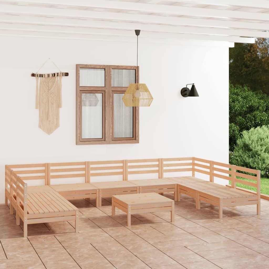 10 Piece Garden Lounge Set Solid Pinewood 10 Piece Garden Lounge Set Solid Pinewood