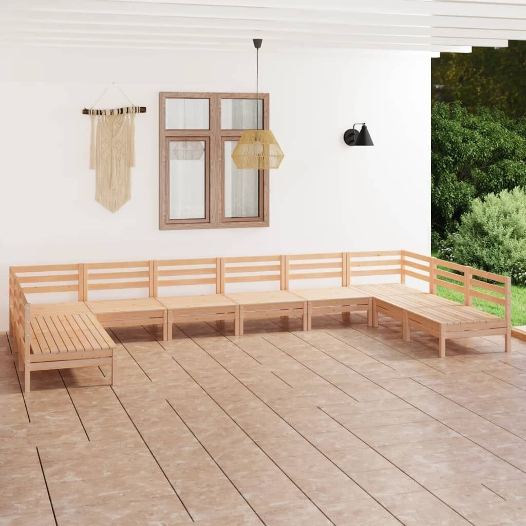 10 Piece Garden Lounge Set Solid Pinewood 10 Piece Garden Lounge Set Solid Pinewood