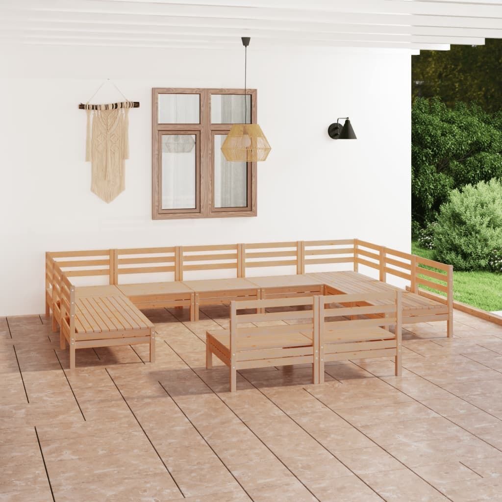 11 Piece Garden Lounge Set Solid Pinewood 11 Piece Garden Lounge Set Solid Pinewood