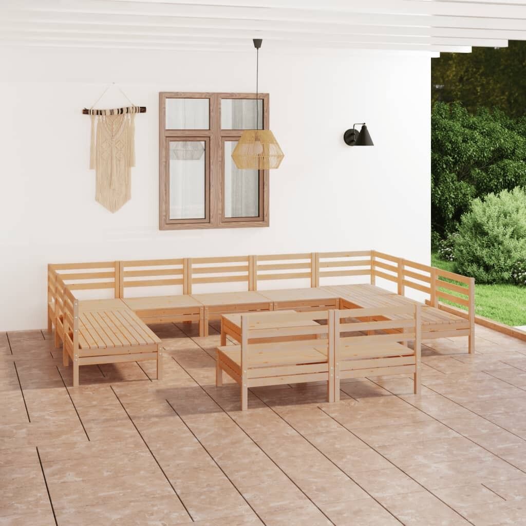 12 Piece Garden Lounge Set Solid Pinewood 12 Piece Garden Lounge Set Solid Pinewood