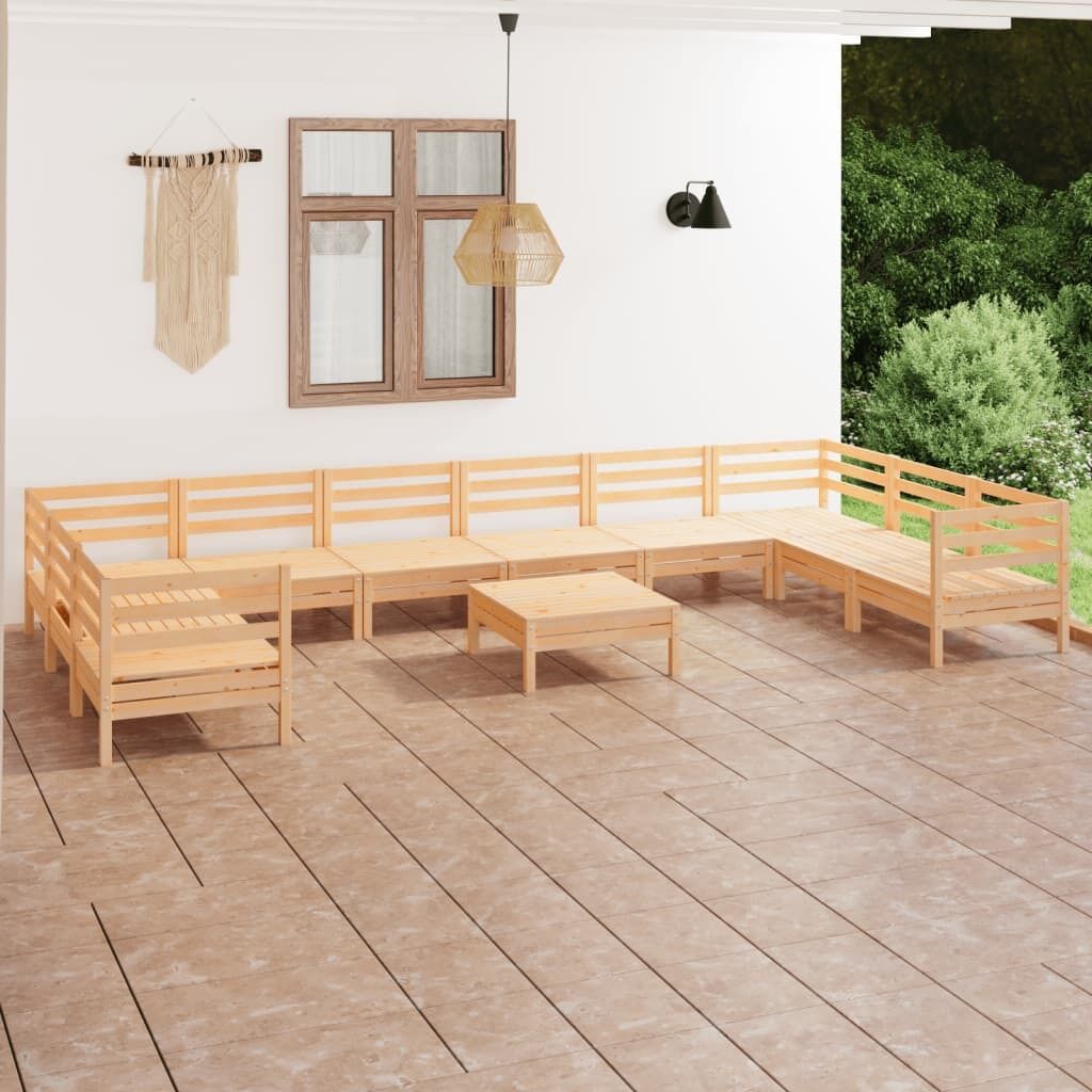 11 Piece Garden Lounge Set Solid Pinewood 11 Piece Garden Lounge Set Solid Pinewood