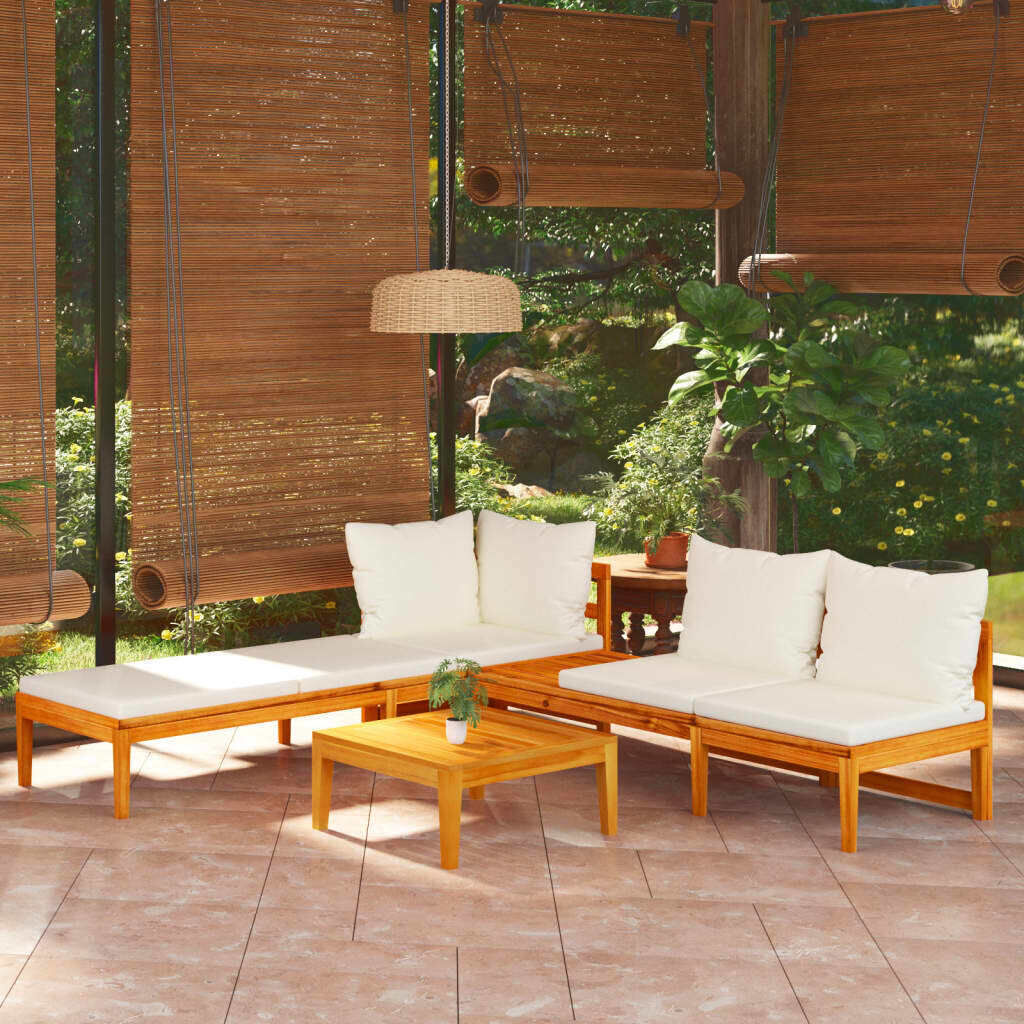 Garden Lounge Set with Cushions Acacia Wood Garden Lounge Set with Cushions Acacia Wood