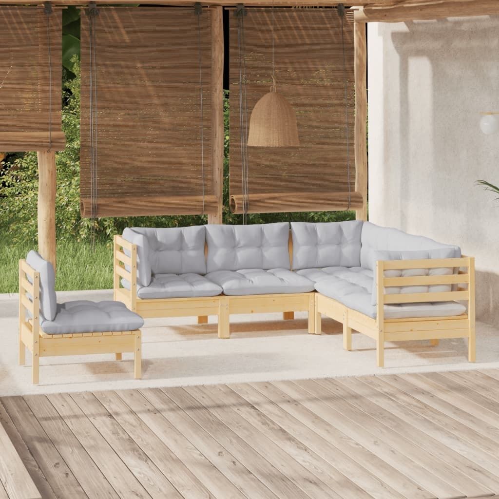 5 Piece Garden Lounge Set with Cushions Pinewood 5 Piece Garden Lounge Set with Cushions Pinewood