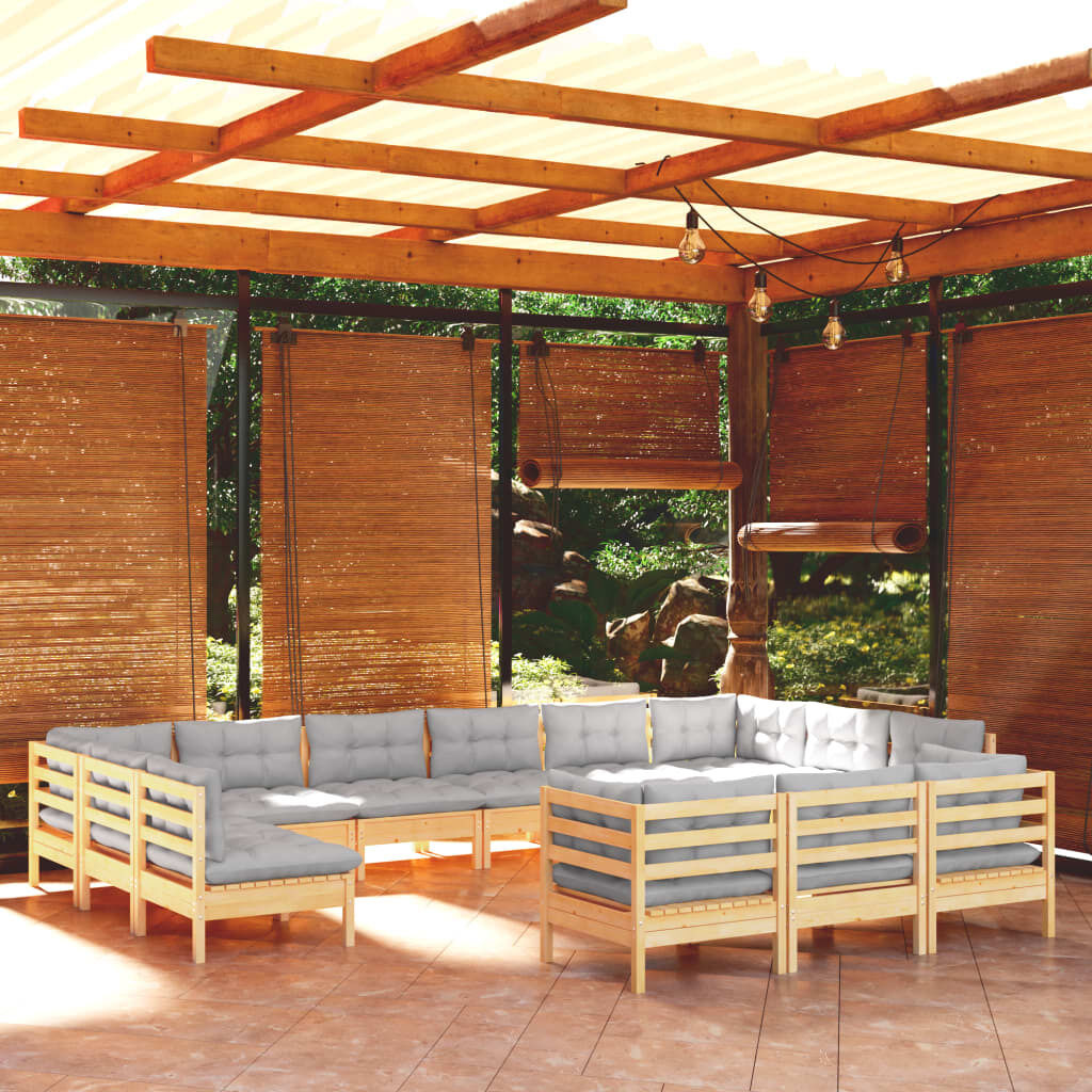 13 Piece Garden Lounge Set with Cushions Pinewood 13 Piece Garden Lounge Set with Cushions Pinewood