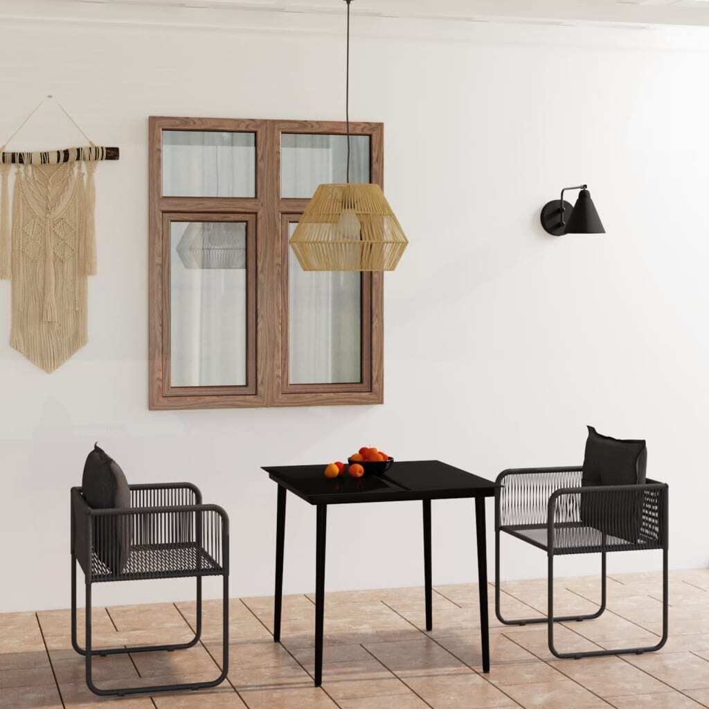 Garden Dining Set Black Garden Dining Set Black