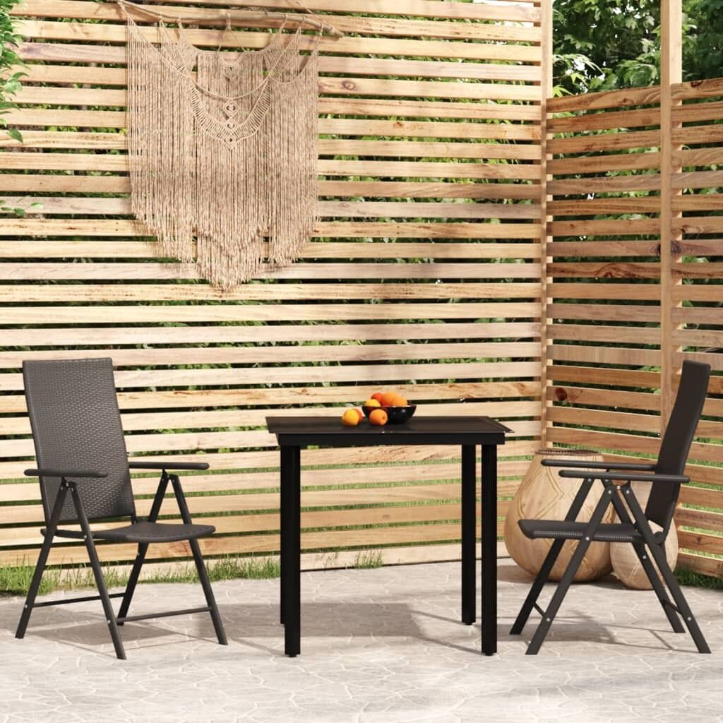 Garden Dining Set Black Garden Dining Set Black