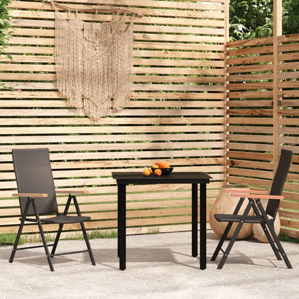 Garden Dining Set Black Garden Dining Set Black