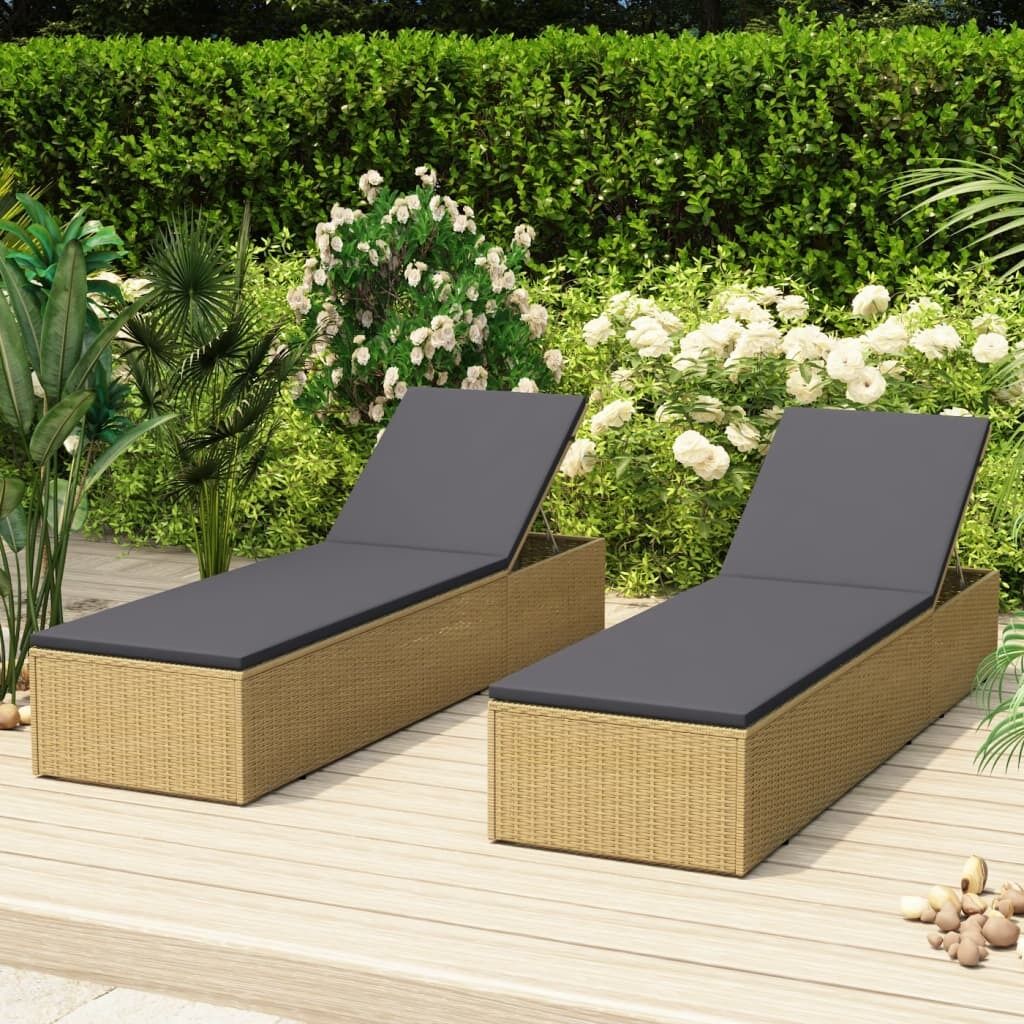 Sunlounger Poly Rattan and Sunlounger Poly Rattan and