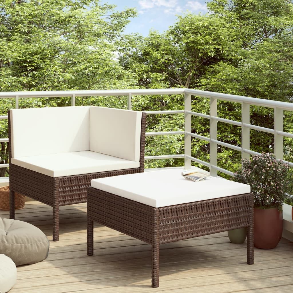 2 Piece Garden Lounge Set with Cushions Poly Rattan 2 Piece Garden Lounge Set with Cushions Poly Rattan
