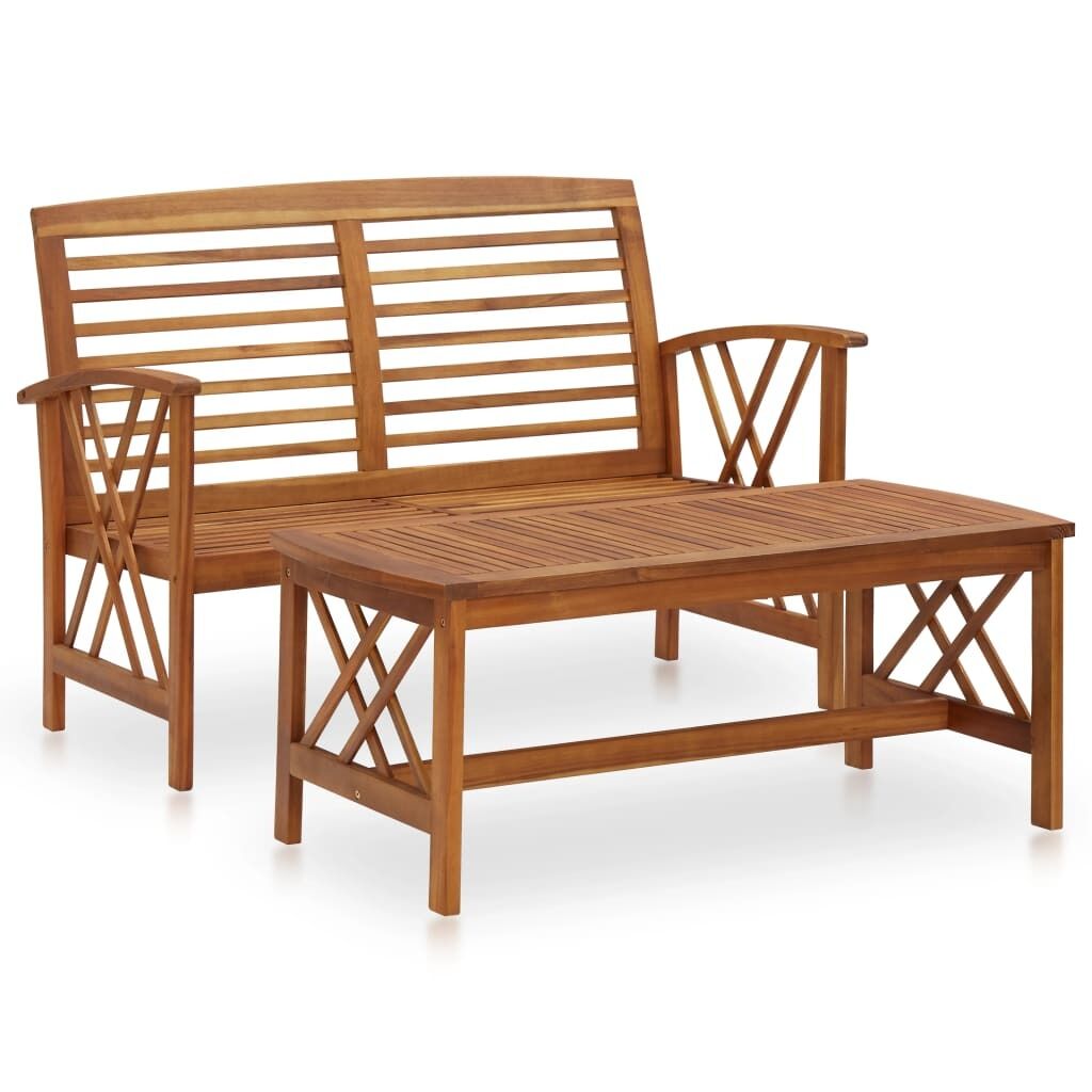 2 Piece Garden Lounge Set Solid Acacia Wood 2 Piece Garden Lounge Set Solid Acacia Wood