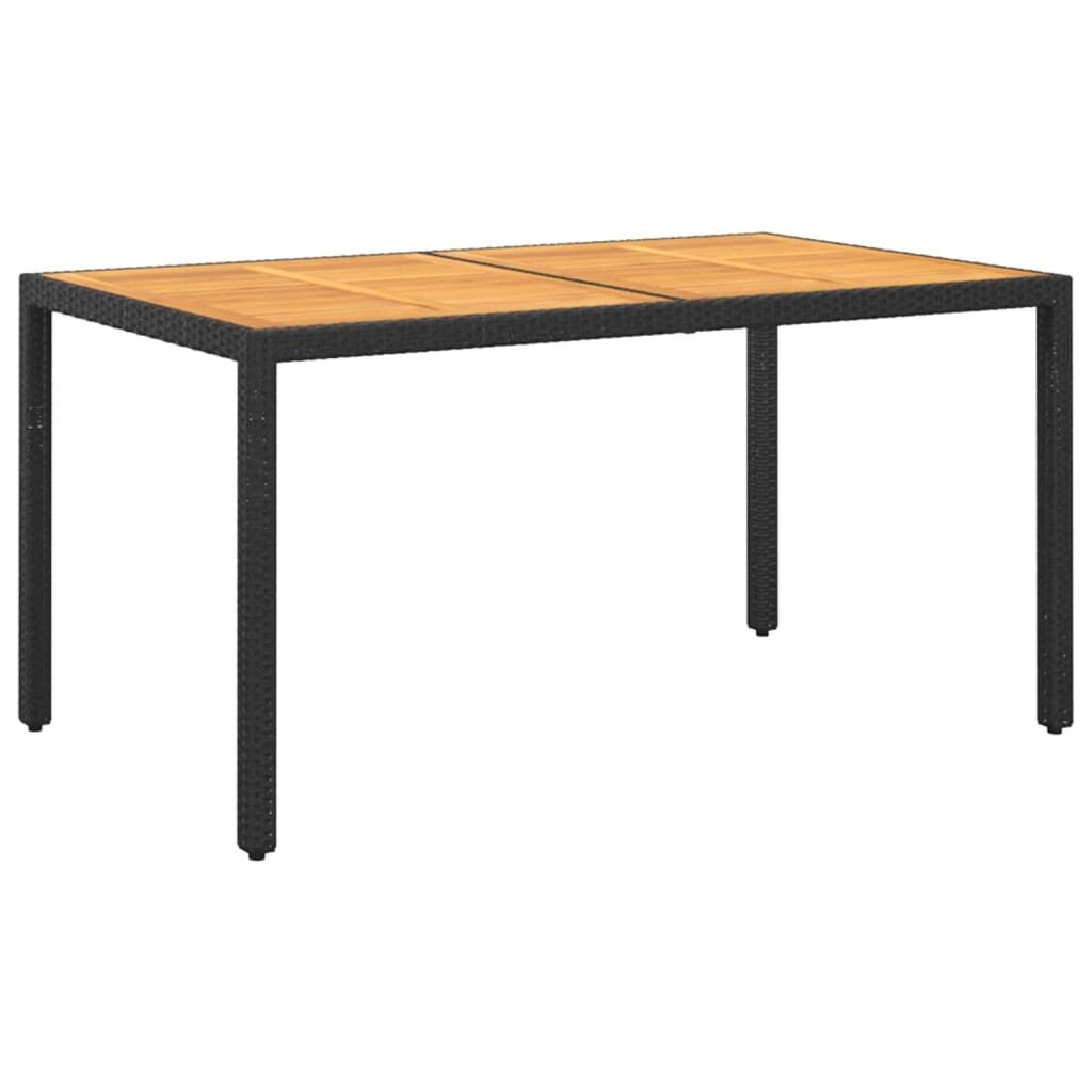 Garden Table 150x90x75 cm Acacia Wood and Poly Rattan Garden Table 150x90x75 cm Acacia Wood and Poly Rattan