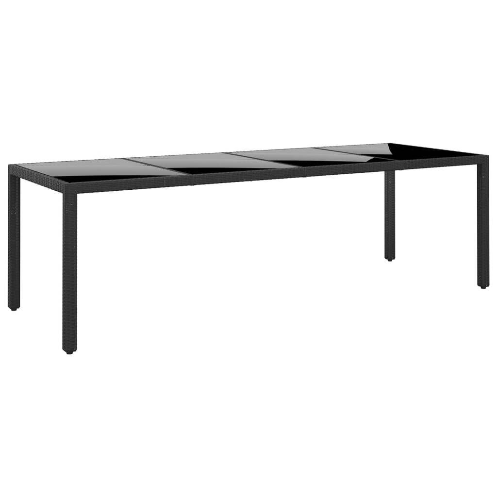 Garden Table 250x100x75 cm Tempered Glass and Poly Rattan Garden Table 250x100x75 cm Tempered Glass and Poly Rattan