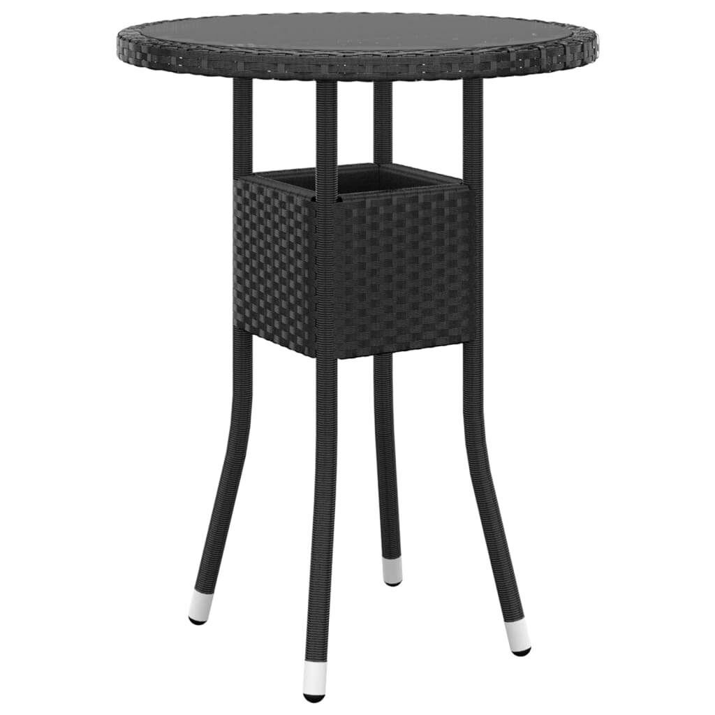 Garden Table 60x75 cm Tempered Glass and Poly Rattan Garden Table 60x75 cm Tempered Glass and Poly Rattan