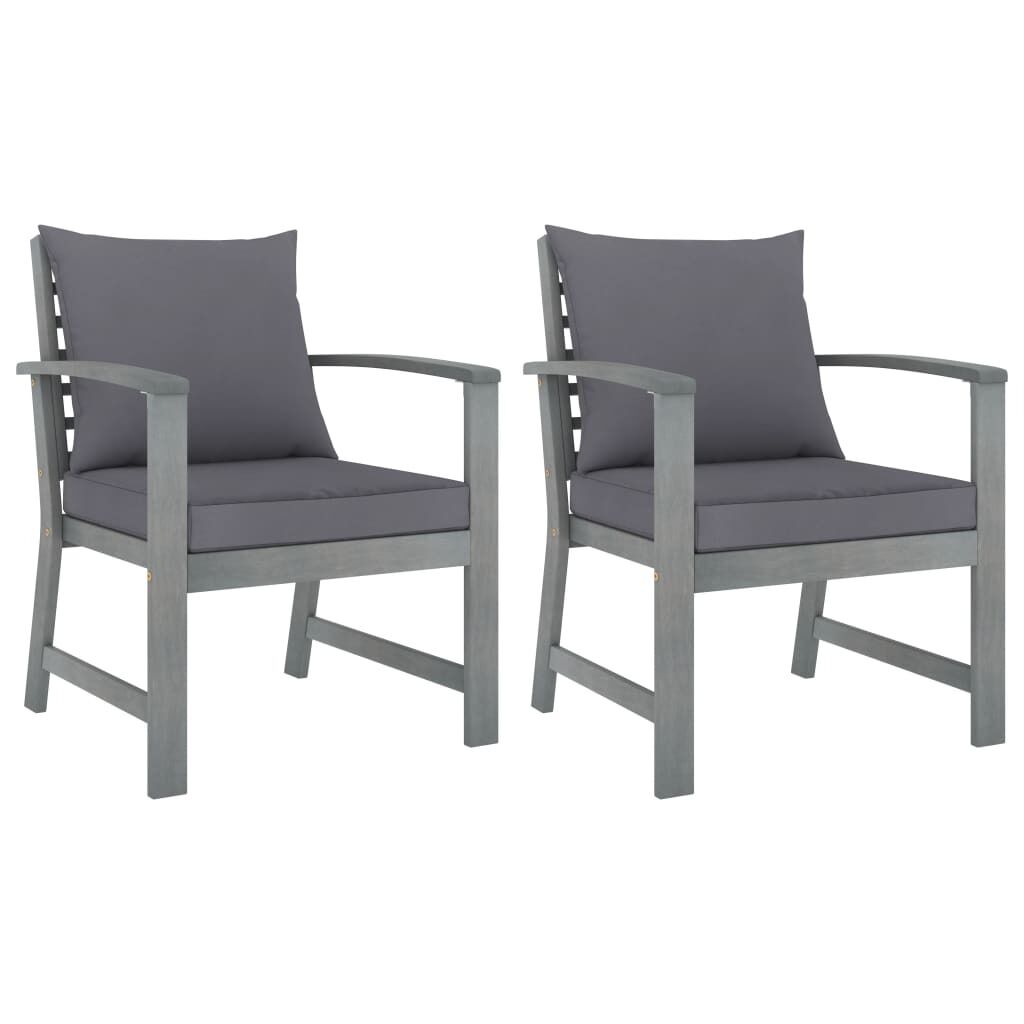 Garden Chairs 2 pcs with Cushions Solid Acacia Wood Garden Chairs 2 pcs with Cushions Solid Acacia Wood