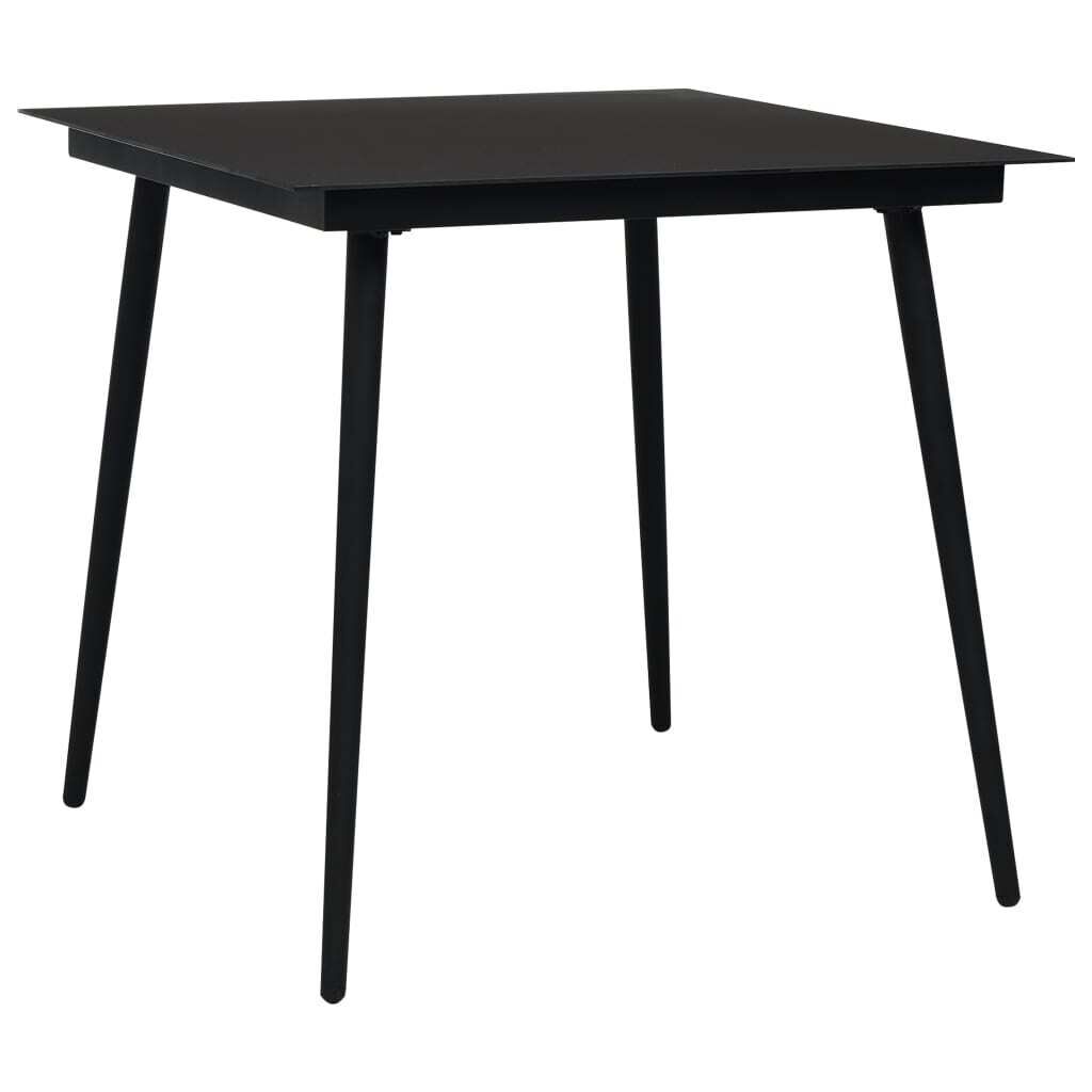 Garden Dining Table Black Steel and Glass Garden Dining Table Black Steel and Glass