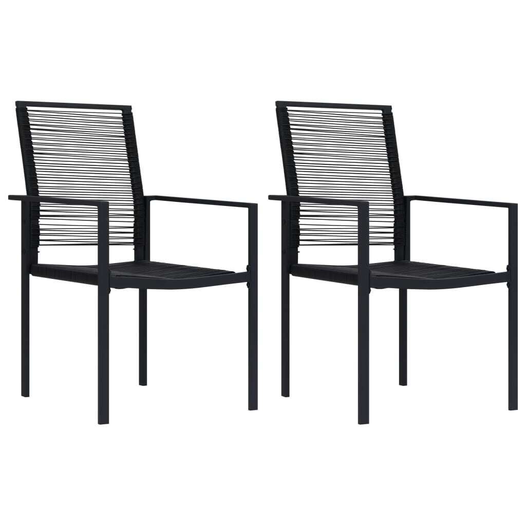Garden Chairs PVC Rattan Black Garden Chairs PVC Rattan Black