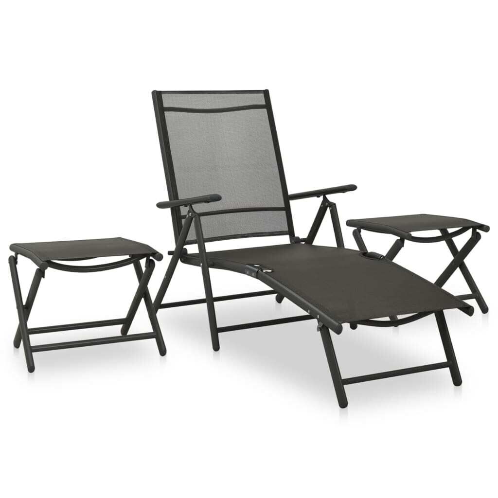 3 Piece Garden Lounge Set Textilene and Aluminium 3 Piece Garden Lounge Set Textilene and Aluminium