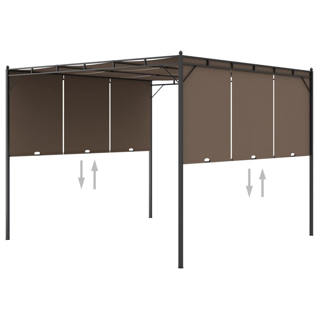 Garden Gazebo with Side Curtain Taupe Garden Gazebo with Side Curtain Taupe