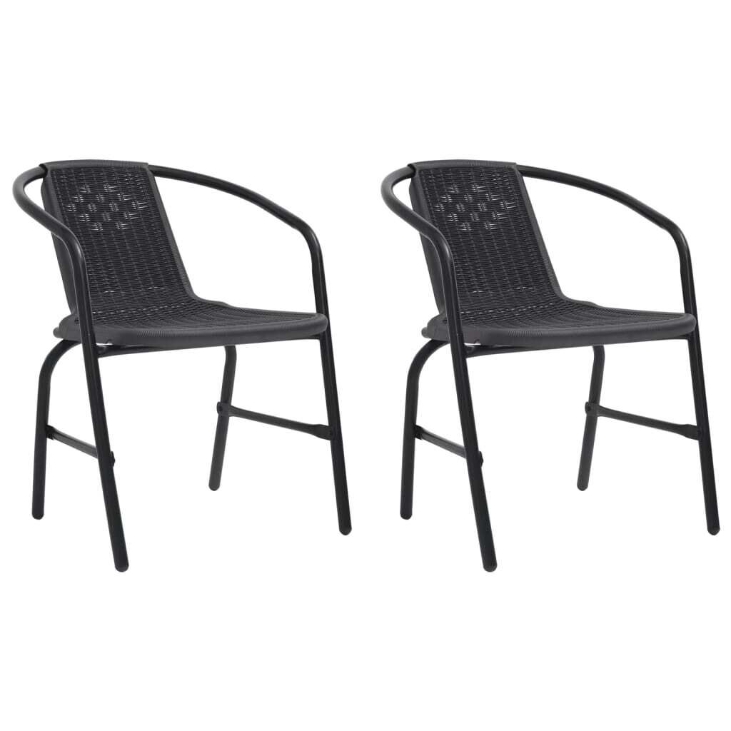 Garden Chairs Plastic Rattan and Steel 110 kg Garden Chairs Plastic Rattan and Steel 110 kg