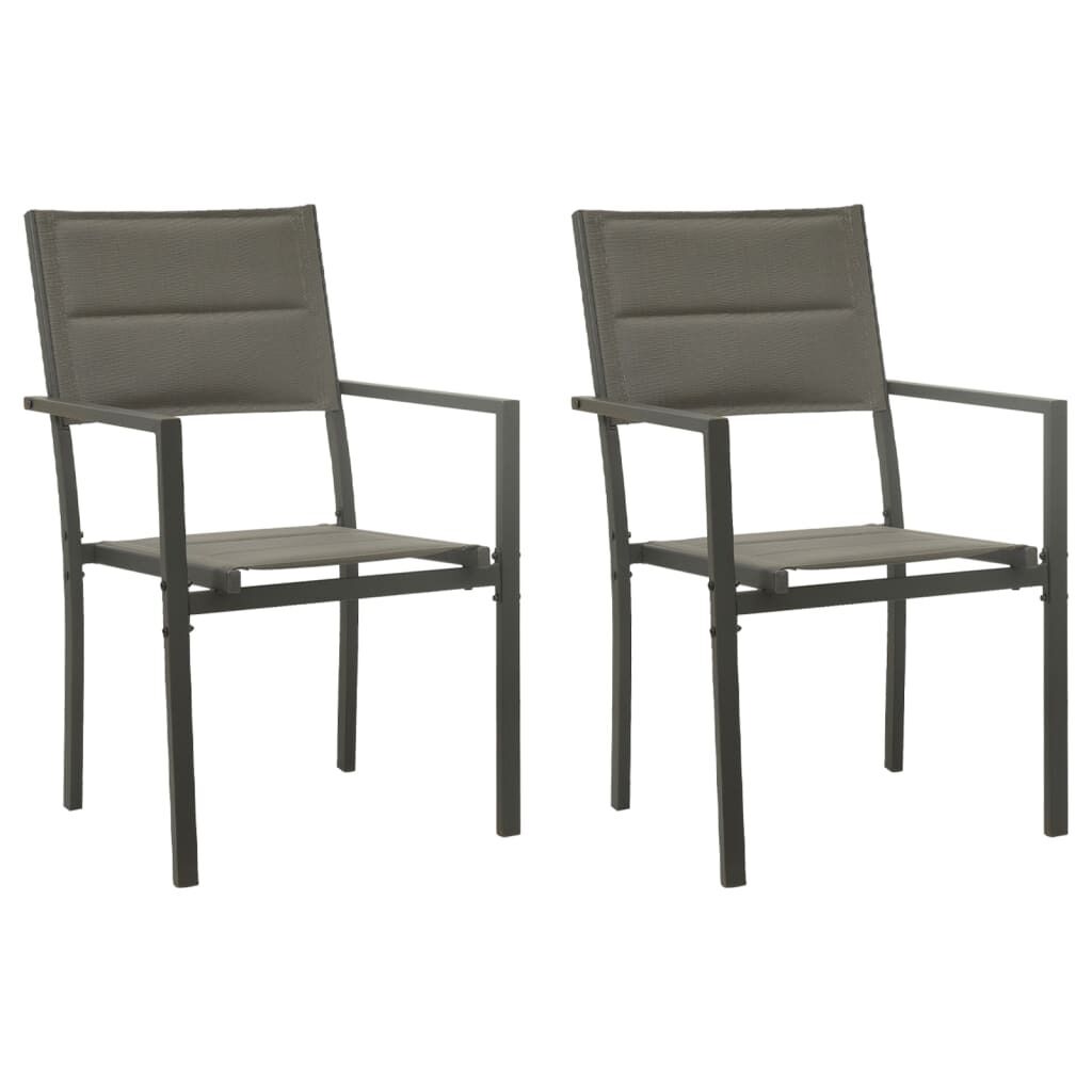 Garden Chairs Textilene and Steel Grey and Anthracite Garden Chairs Textilene and Steel Grey and Anthracite