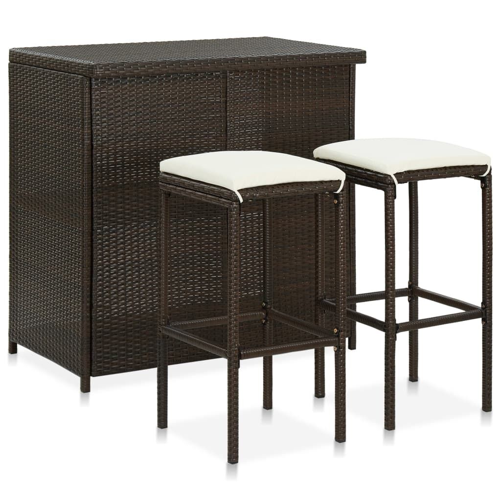 3 Piece Bar Set Poly Rattan 3 Piece Bar Set Poly Rattan