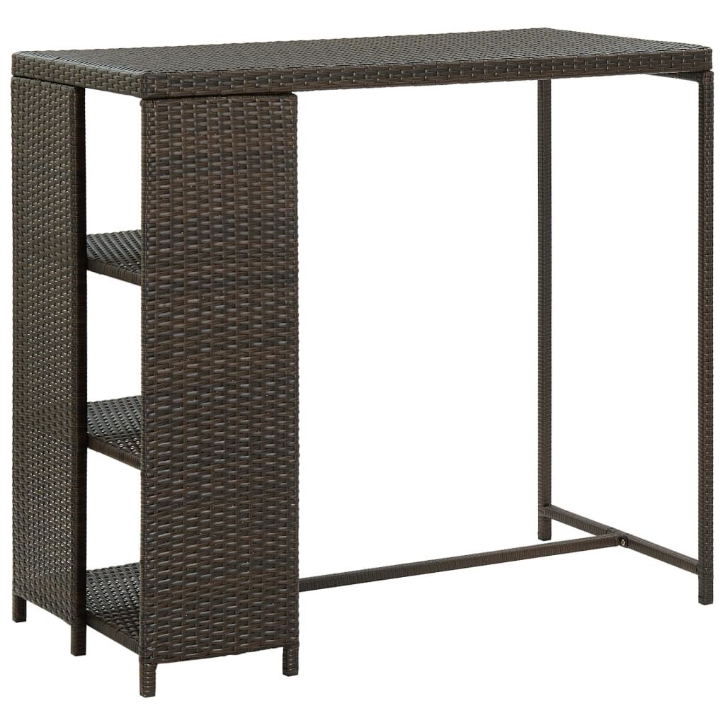Bar Table with Storage Rack 120x60x110 cm Poly Rattan Bar Table with Storage Rack 120x60x110 cm Poly Rattan