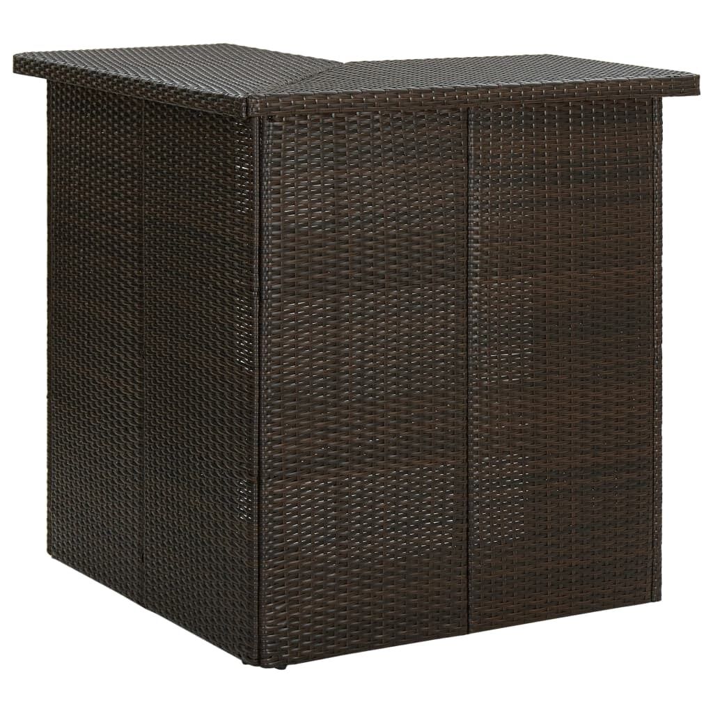 Corner Bar Table 100x50x105 cm Poly Rattan Corner Bar Table 100x50x105 cm Poly Rattan