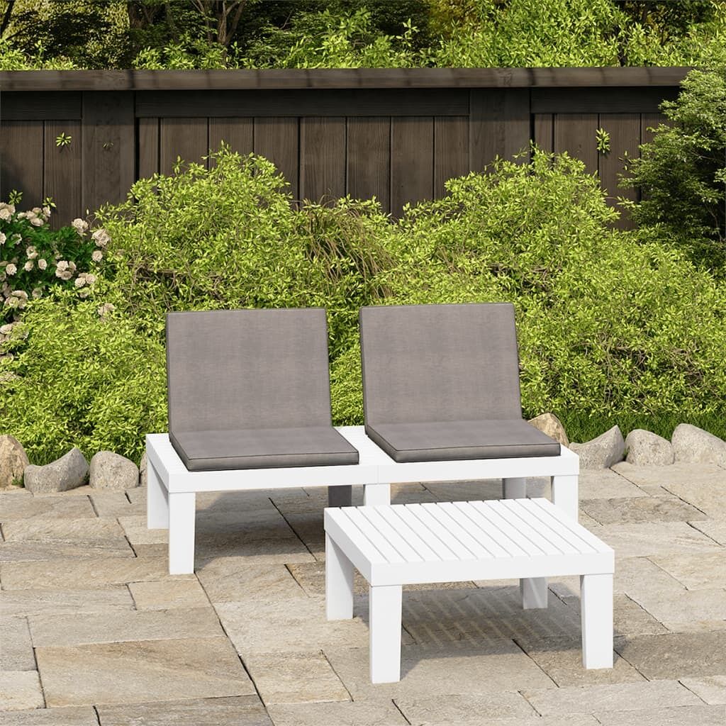 Garden Lounge Set with Cushions Plastic Garden Lounge Set with Cushions Plastic