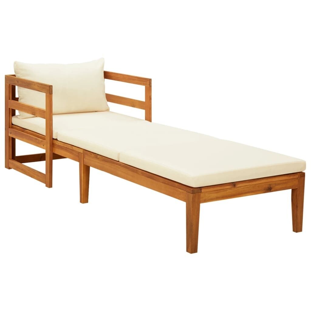 Sun Lounger with Cushions Solid Acacia Wood Sun Lounger with Cushions Solid Acacia Wood