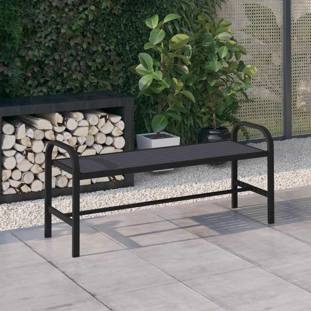 Garden Bench 124.5 cm Steel and WPC Garden Bench 124.5 cm Steel and WPC