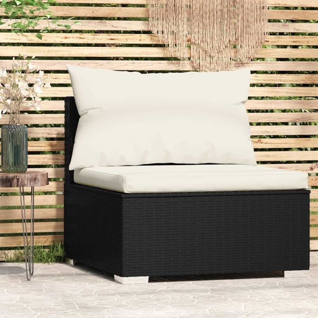 Garden Middle Sofa with Cushions Poly Rattan Garden Middle Sofa with Cushions Poly Rattan