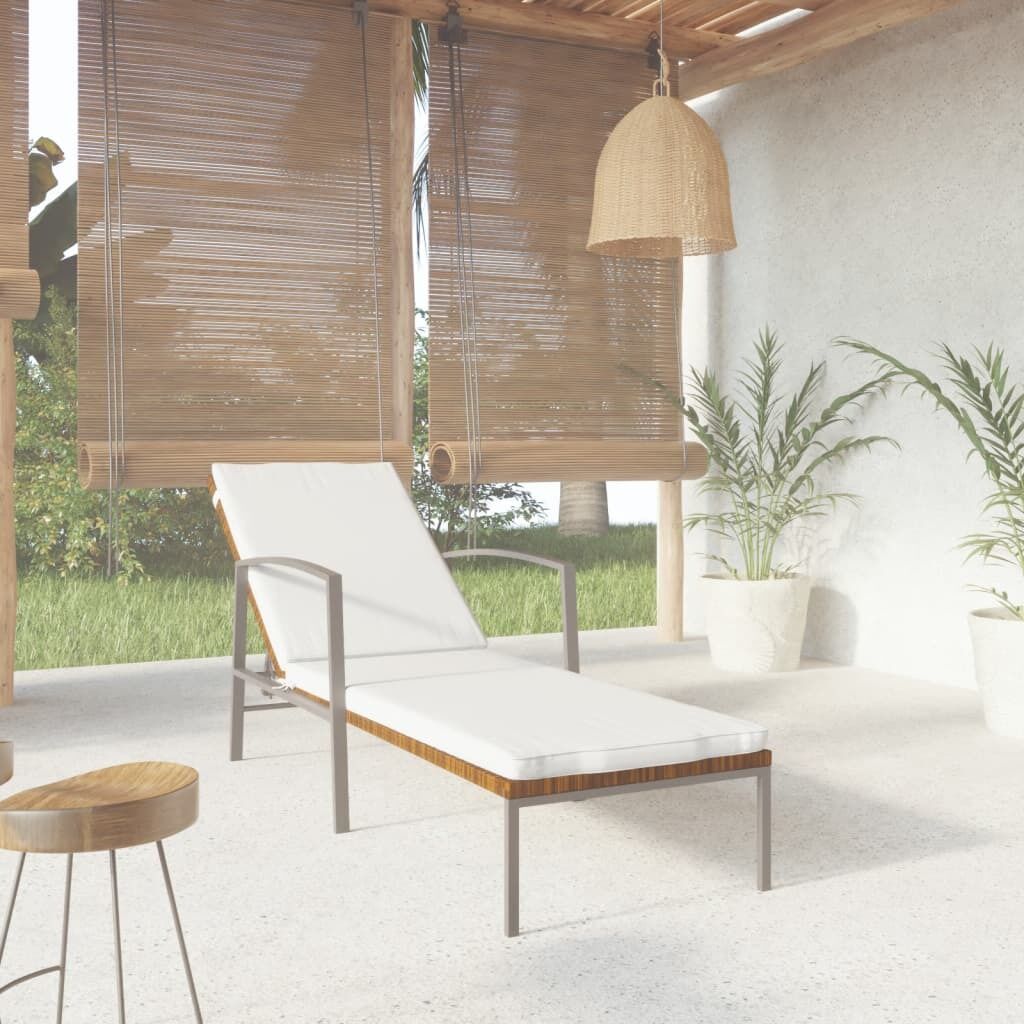 Garden Sun Lounger with Cushion Poly Rattan Garden Sun Lounger with Cushion Poly Rattan