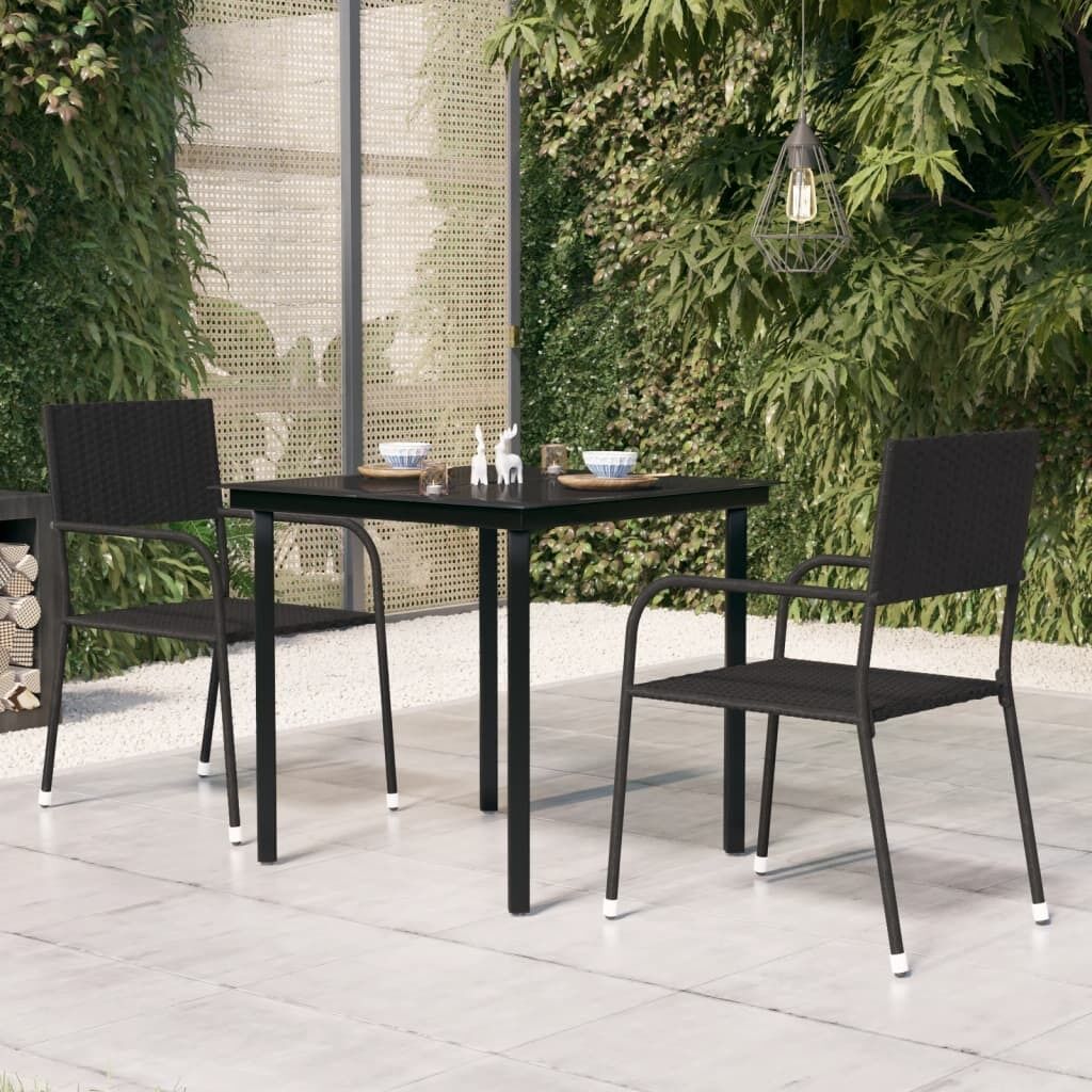 Garden Dining Table Black Steel and Glass Garden Dining Table Black Steel and Glass