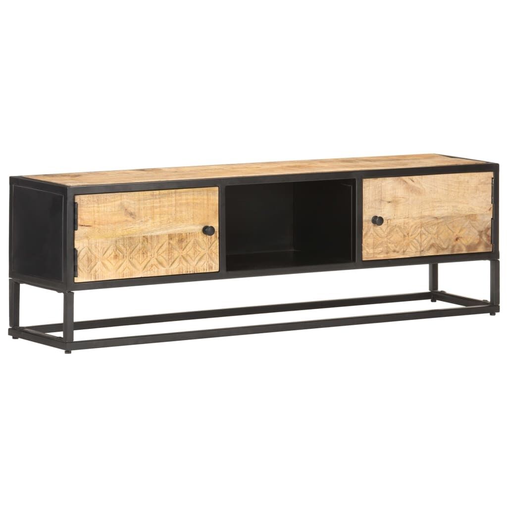Harpenden TV Cabinet with Carved Door Rough Mango Wood Harpenden TV Cabinet with Carved Door Rough Mango Wood