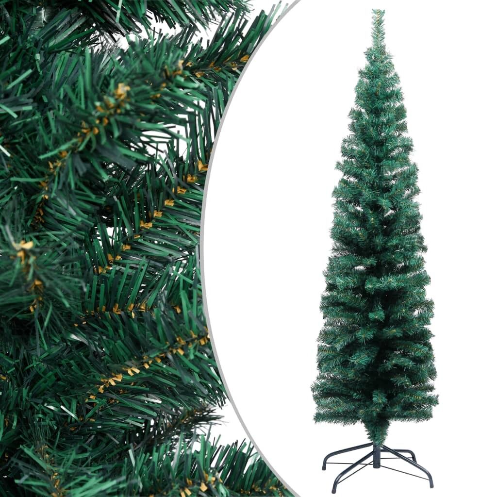Slim Artificial Christmas Tree with Stand Green PVC Slim Artificial Christmas Tree with Stand Green PVC