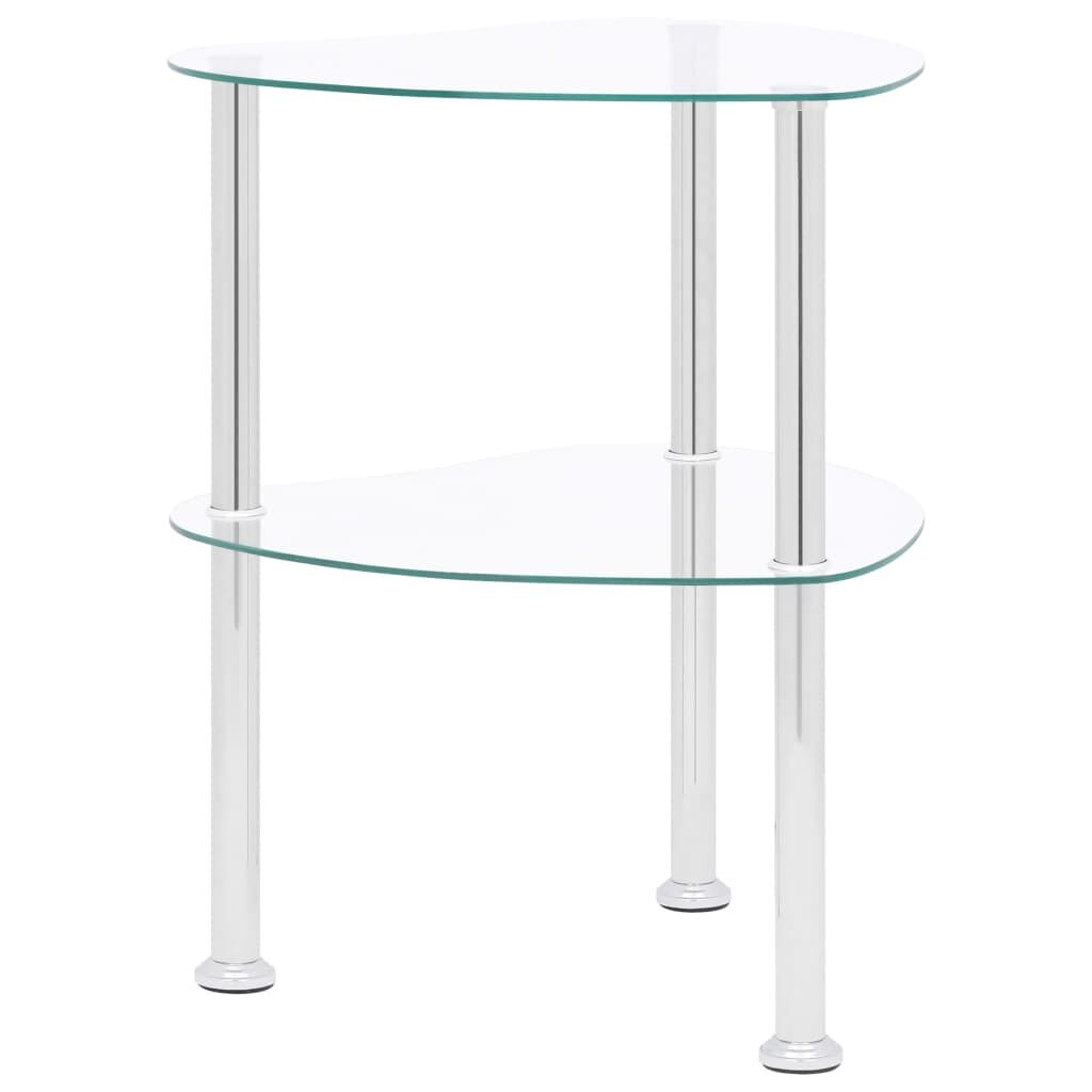 Tredegar 2-Tier Side Table Transparent 38x38x50 cm Tempered Glass Tredegar 2-Tier Side Table Transparent 38x38x50 cm Tempered Glass