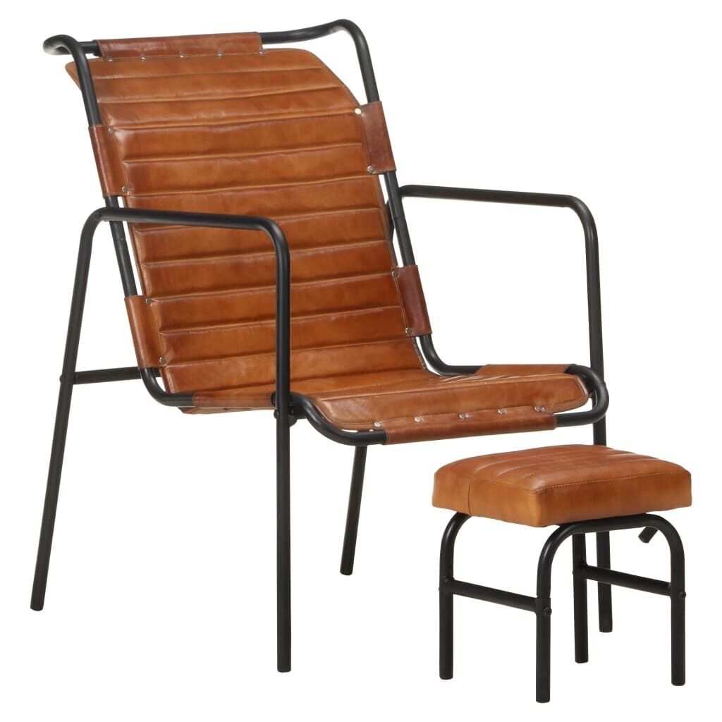 Relaxing Armchair with a Footrest Real Leather Relaxing Armchair with a Footrest Real Leather
