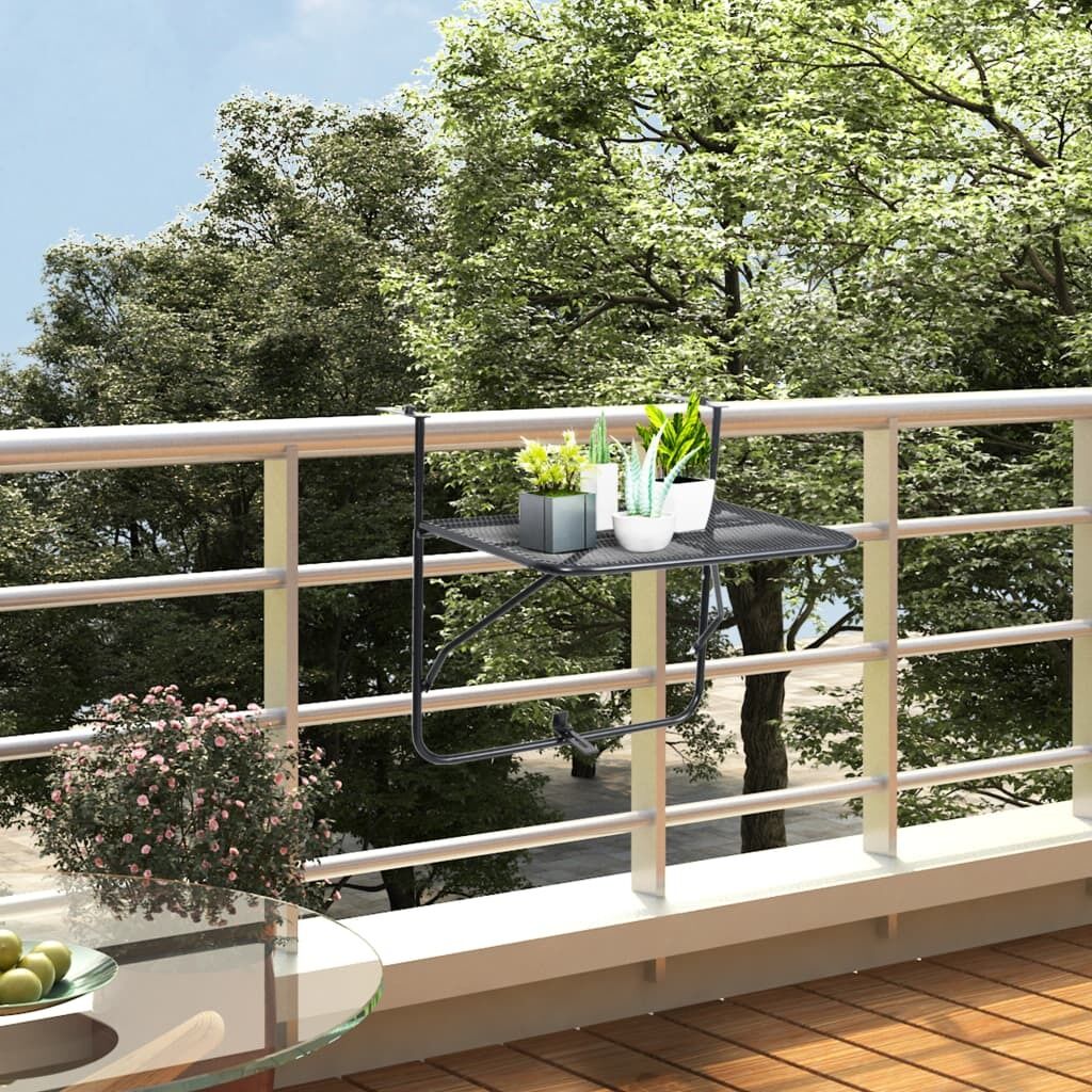 Balcony Table Black 60x40 cm Steel Balcony Table Black 60x40 cm Steel