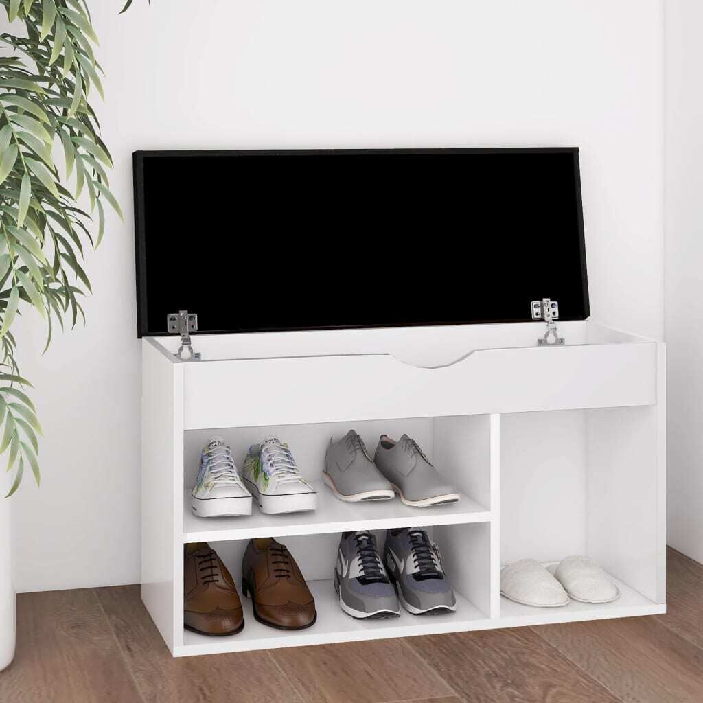 Shoe Bench with Cushion 80x30x47 cm Engineered Wood Shoe Bench with Cushion 80x30x47 cm Engineered Wood