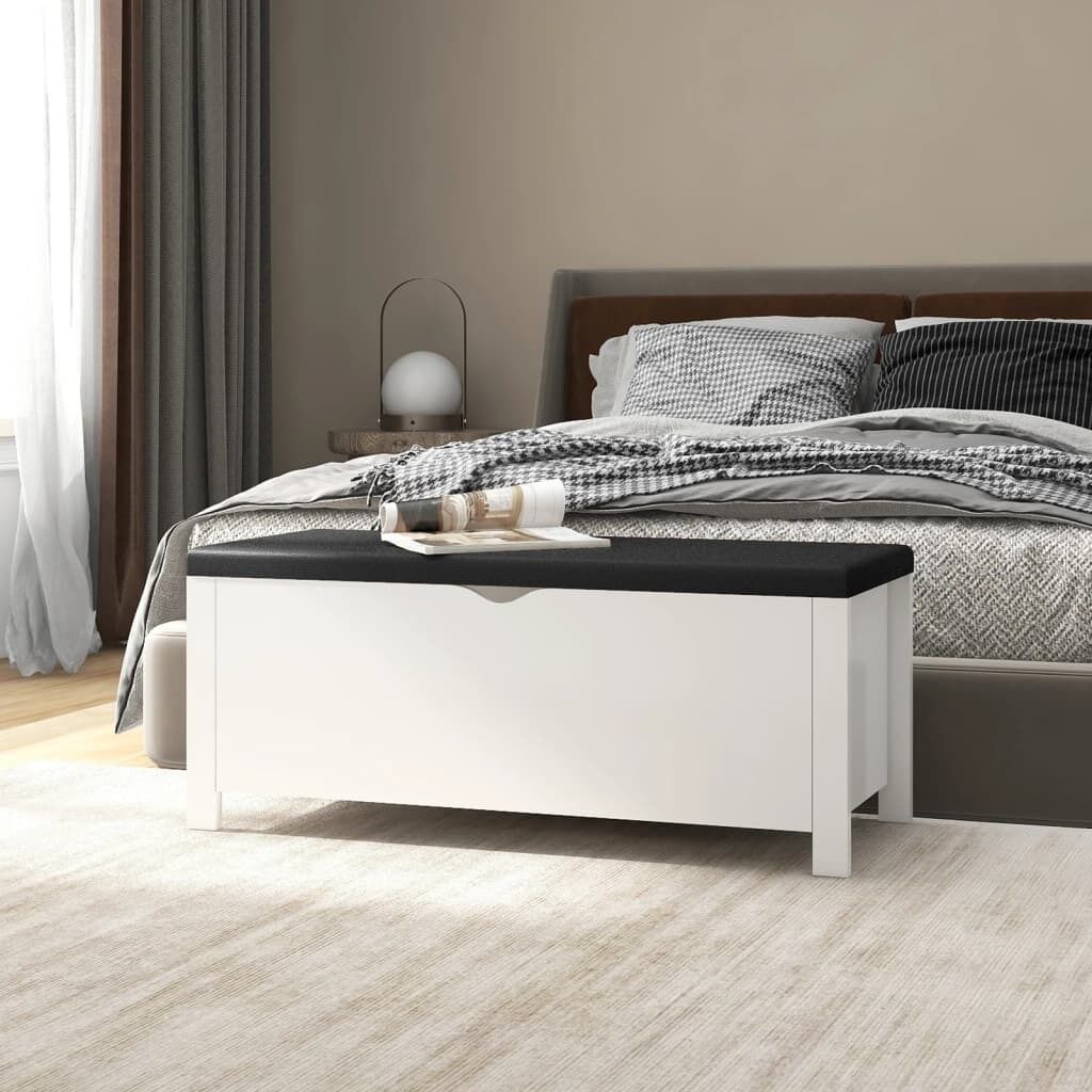 Storage Box with Cushion 105x40x45 cm Engineered Wood Storage Box with Cushion 105x40x45 cm Engineered Wood