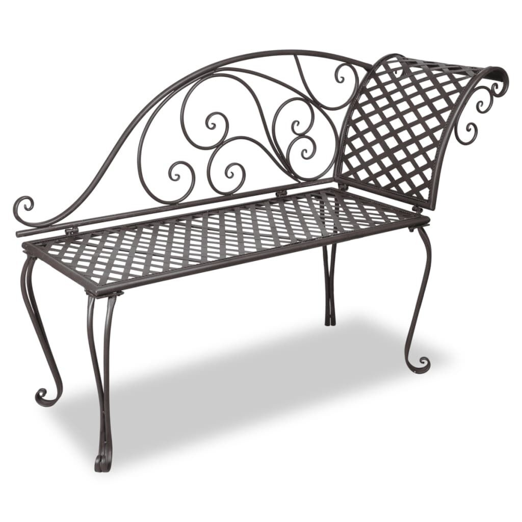 Garden Chaise Lounge 128 cm Steel Antique Garden Chaise Lounge 128 cm Steel Antique