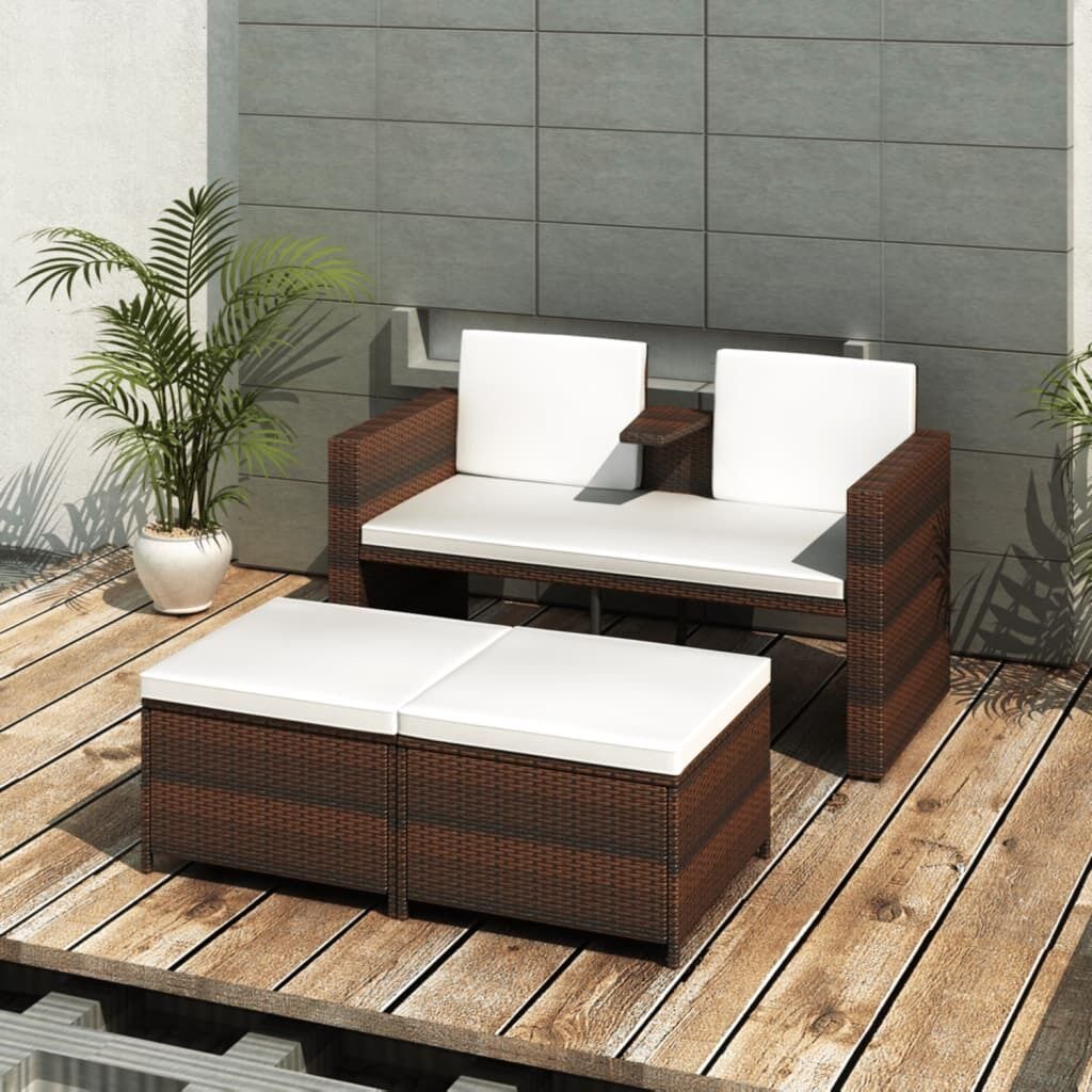 Garden Lounge Set with Cushions Poly Rattan Garden Lounge Set with Cushions Poly Rattan