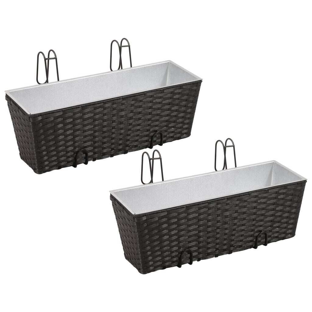 Balcony Trapezoid Rattan Planter 2 pcs Balcony Trapezoid Rattan Planter 2 pcs