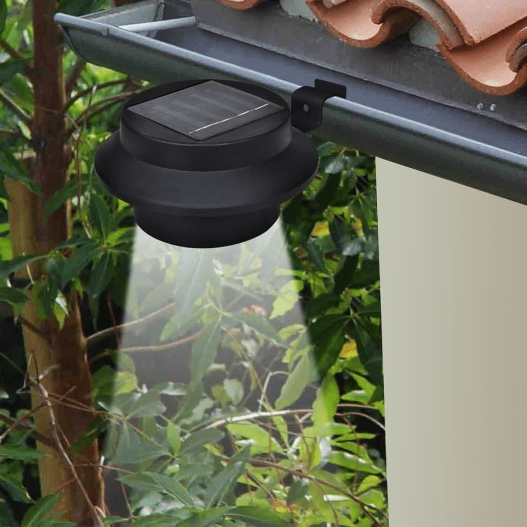 Outdoor Solar Lamp Set Fence Light Gutter Light Black Outdoor Solar Lamp Set Fence Light Gutter Light Black