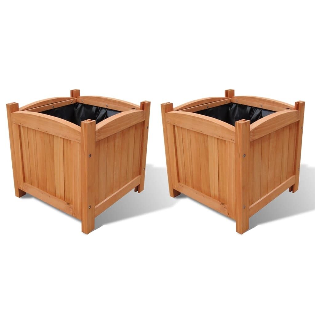 Wooden Raised Bed 30x30x30 cm Set of 2 Wooden Raised Bed 30x30x30 cm Set of 2