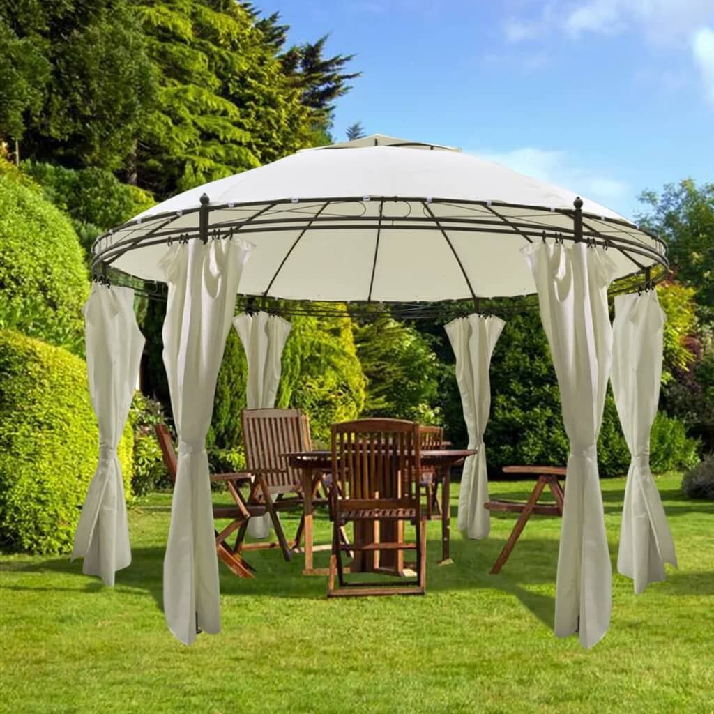 Round Gazebo with Curtains 3.5 x 2.7 m Round Gazebo with Curtains 3.5 x 2.7 m